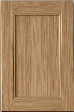 An oak cabinet door sample.